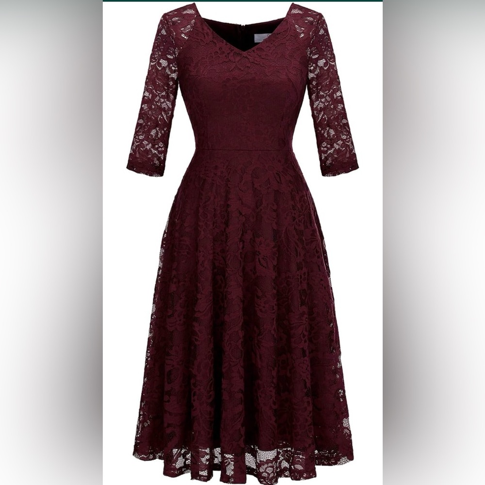 Dressystar Long-Sleeve A-Line Lace Dress